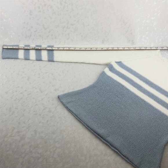 Intuitions Gorgeous Vintage White and Blue Stripe Cozy Soft Knit Sweater NWT - Picture 10 of 11
